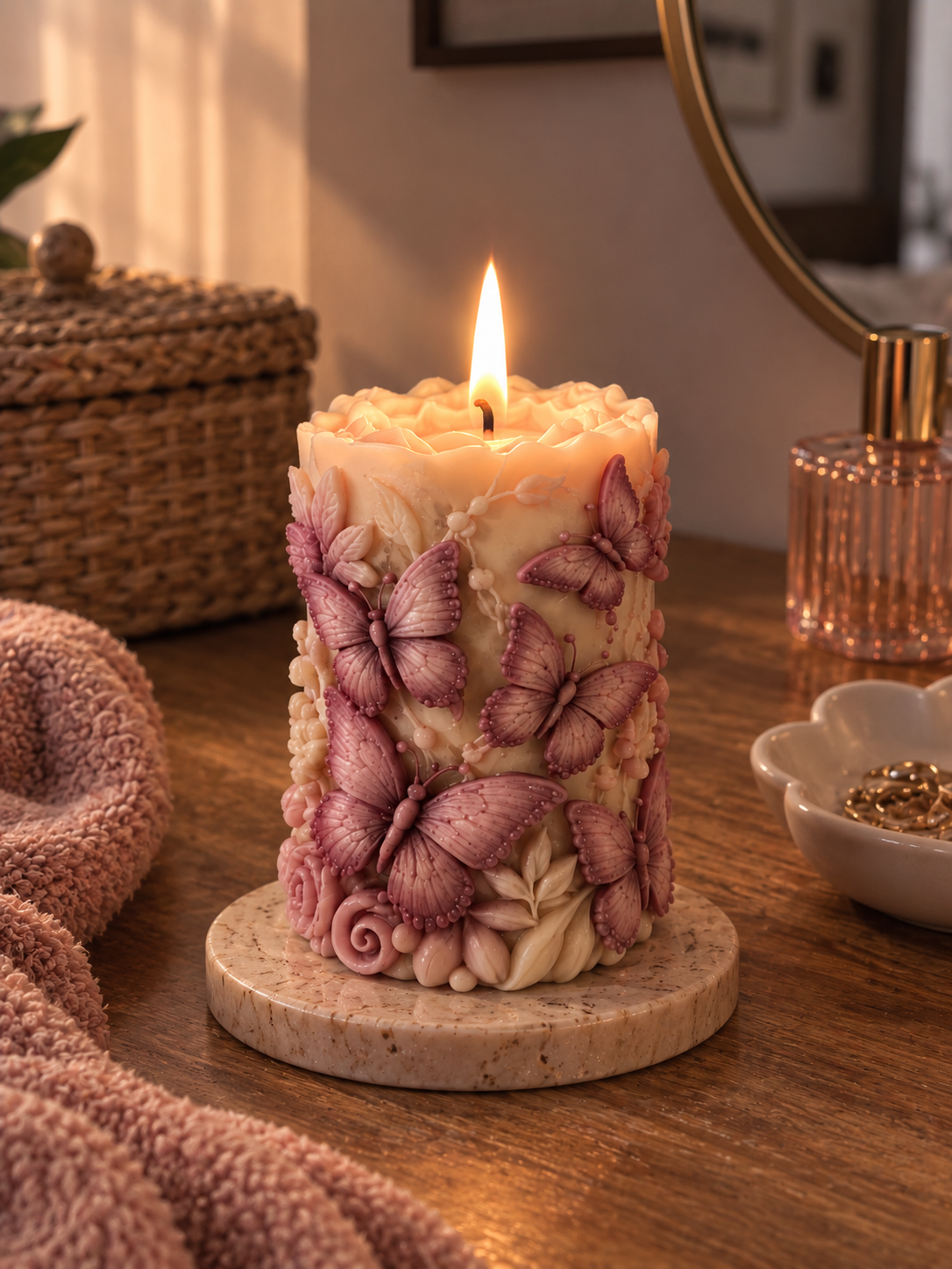 Butterfly Flower Candle made by Priya