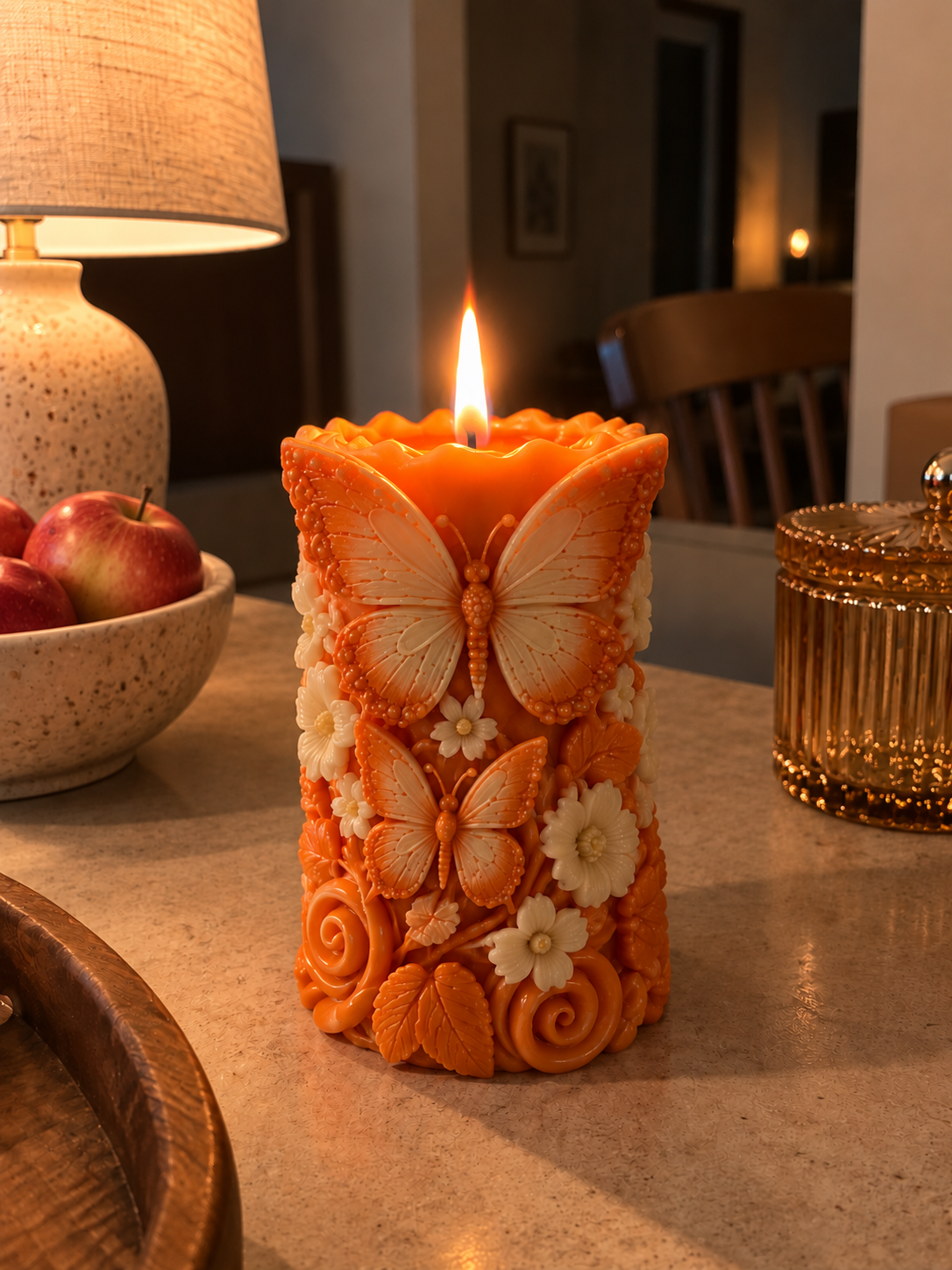 Butterfly Flower Candle made by Brooke