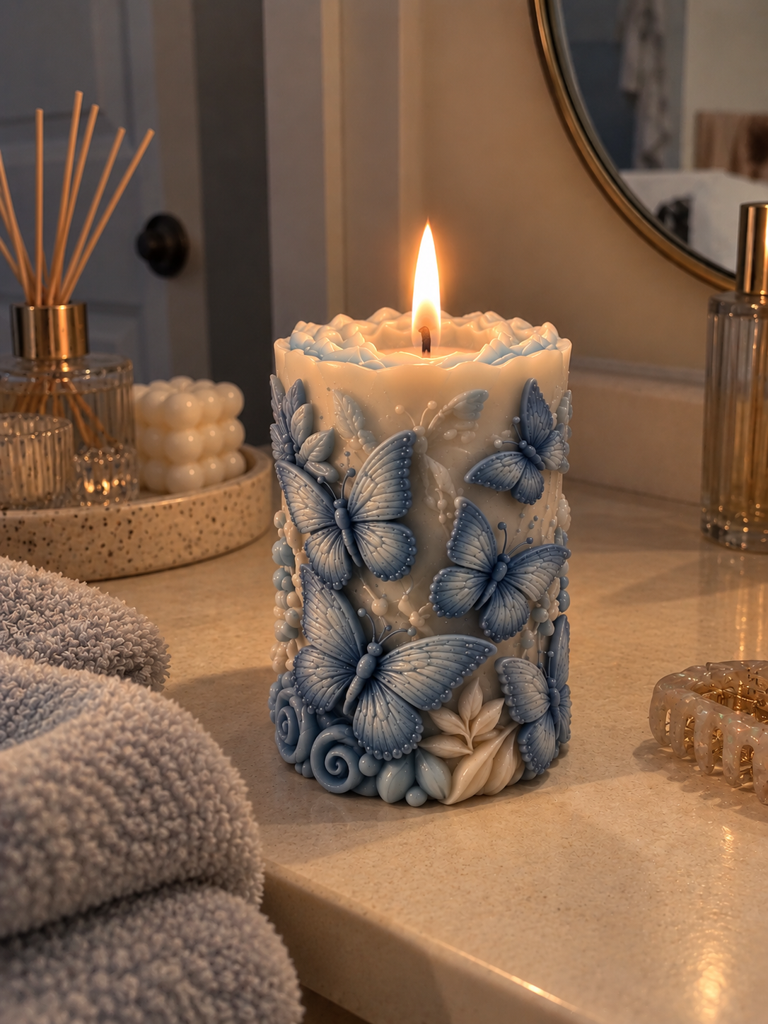 Butterfly Flower Candle made by Natalie