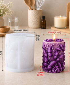 Butterfly & Flower Design Candle Mold - Image 2