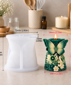 Butterfly & Flower Design Candle Mold - Image 3