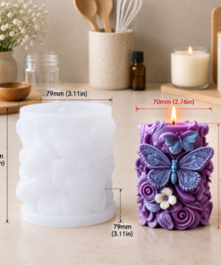 Butterfly & Flower Design Candle Mold - Image 4