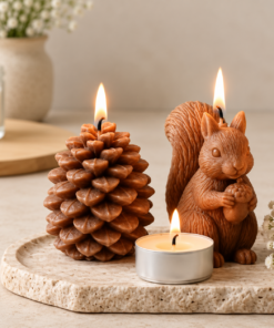 Pinecone and Squirrel Candle Mold